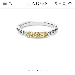 Lagos Two Tone Caviar stacking ring size 5